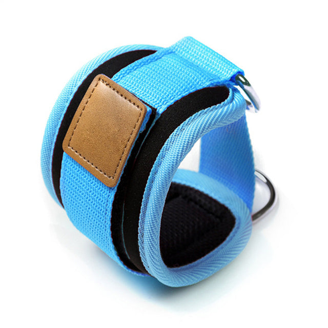 Cable machine ankle straps blue